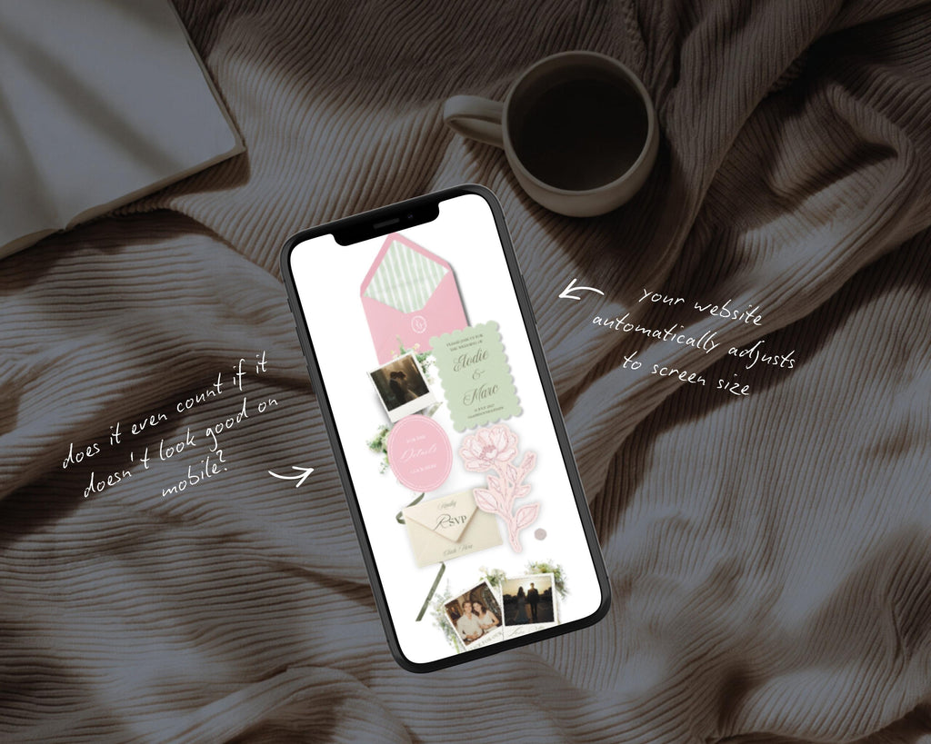 Strawberry Matcha Wedding Website Template