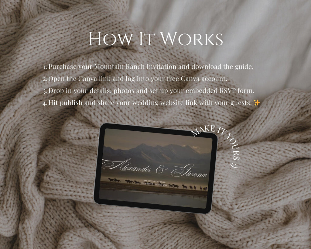 Mountain Ranch Wedding Website Template