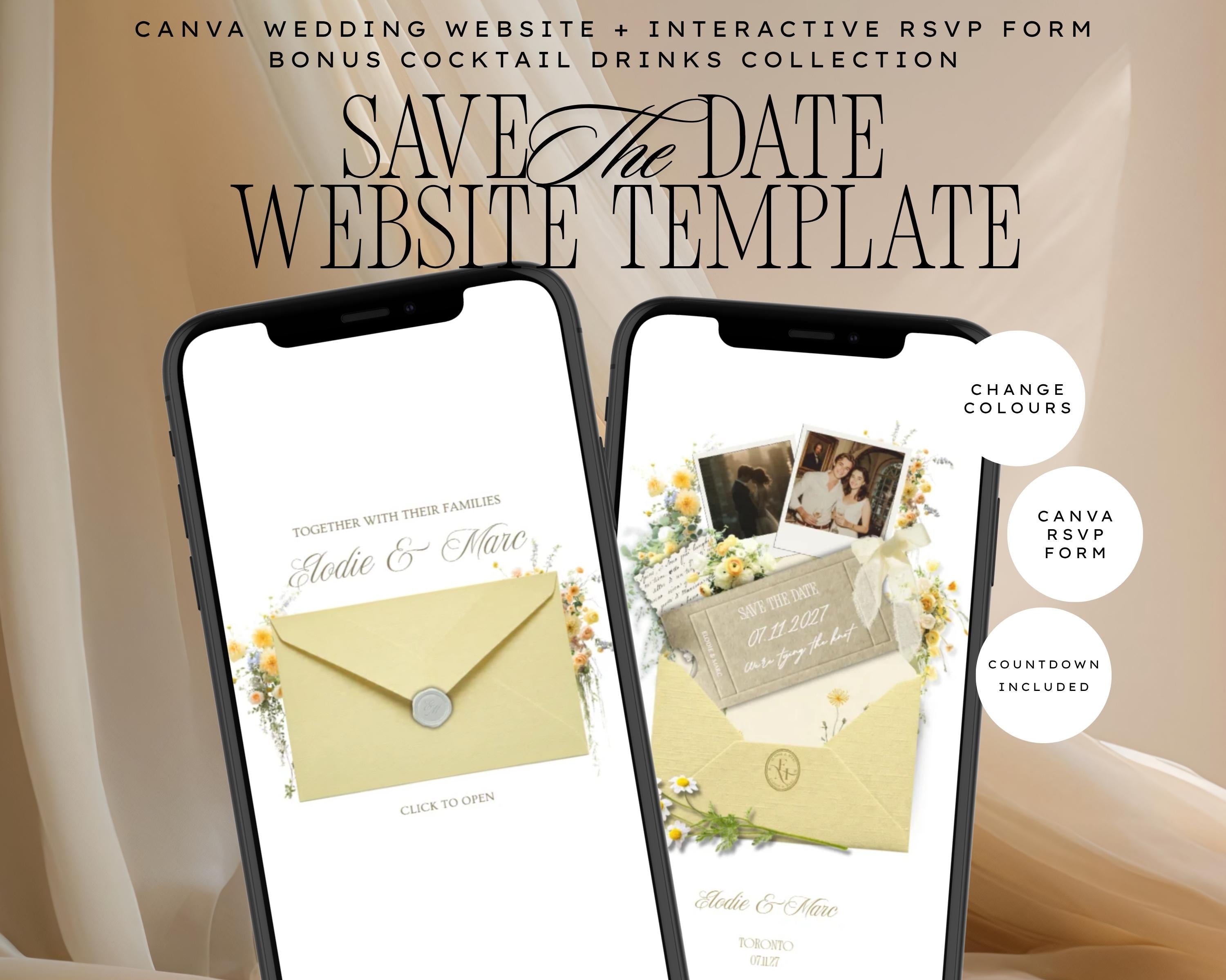 Butter Yellow Save the Date Website Template