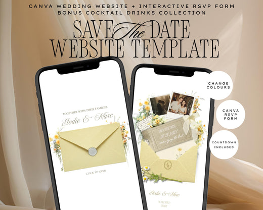 Butter Yellow Save the Date Website Template
