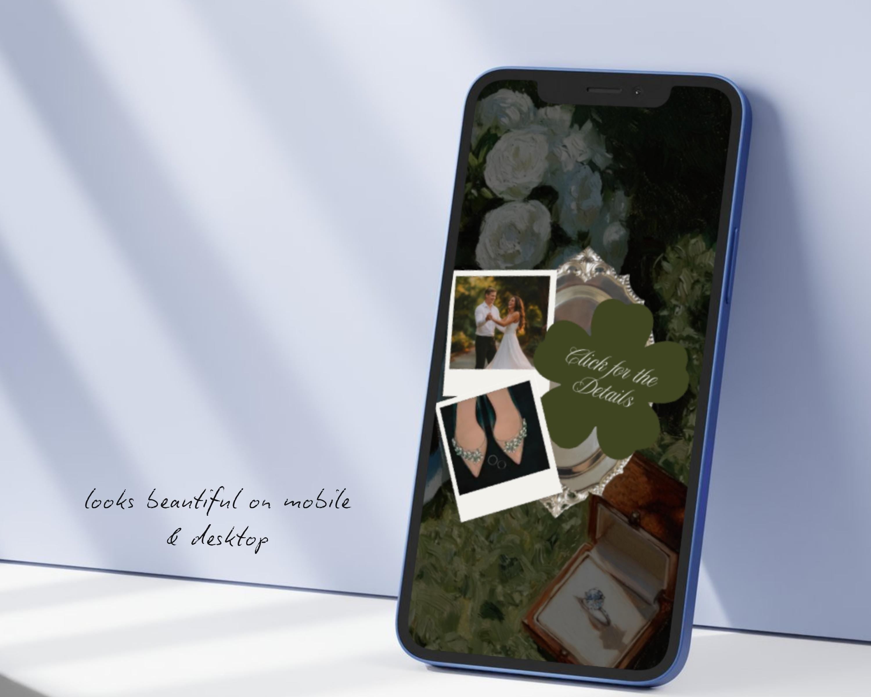 Old Money Olive Green Wedding Website Template