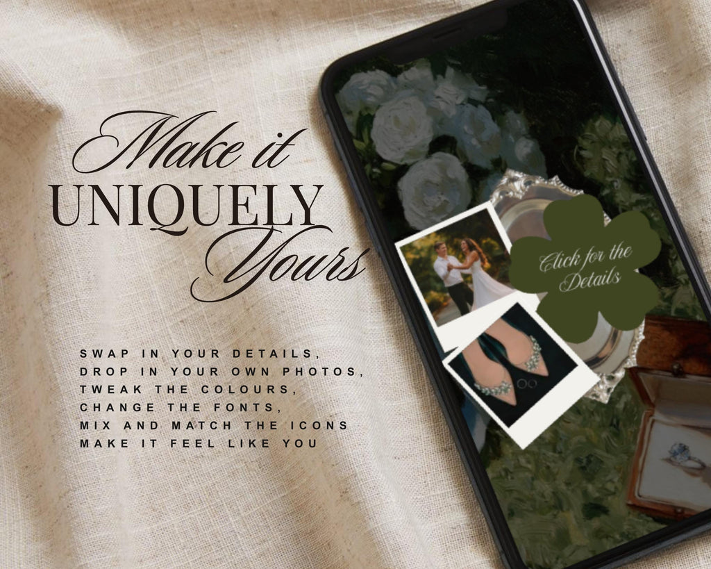 Old Money Olive Green Wedding Website Template