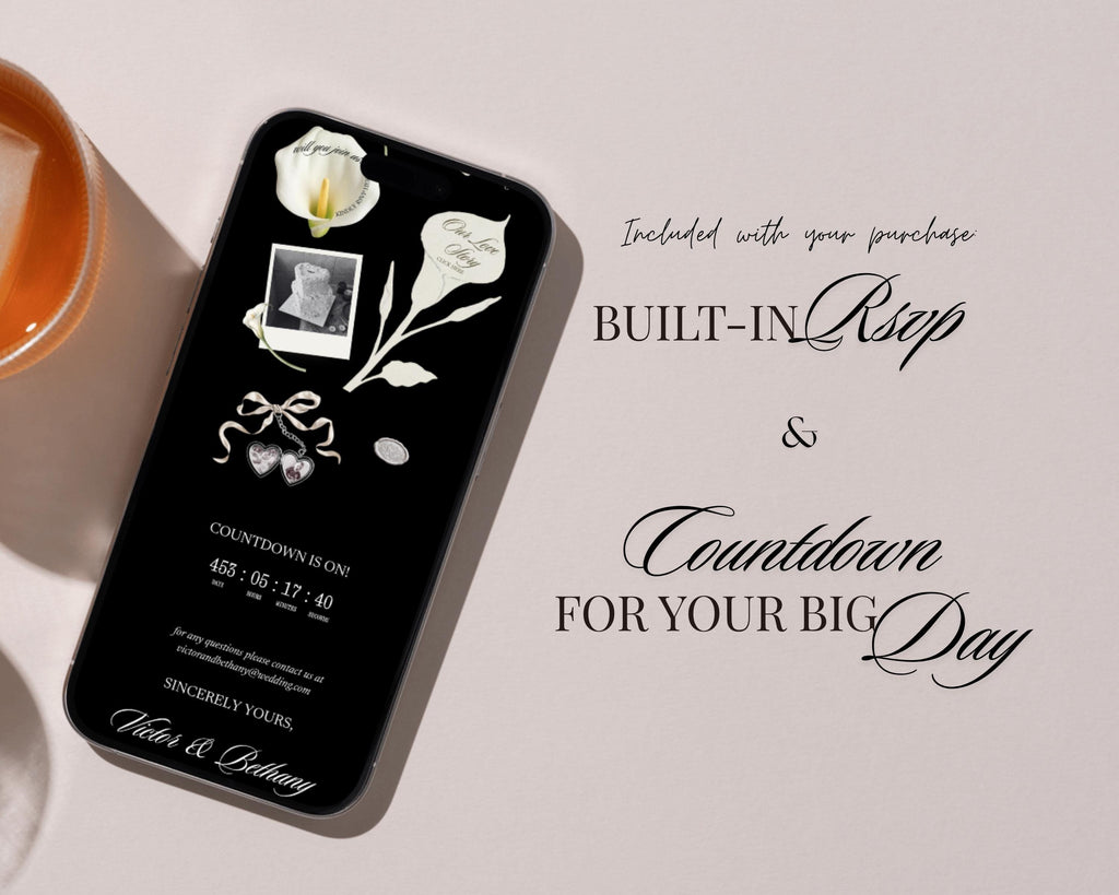 Old Money Black and White Wedding Website Template