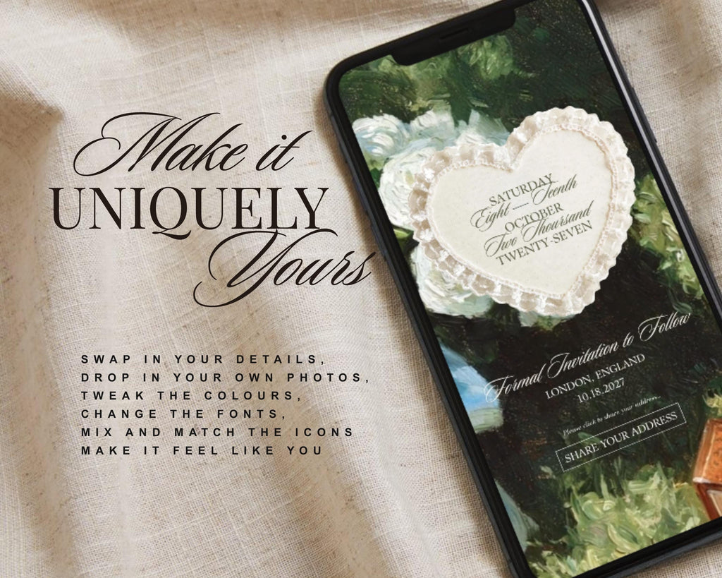 Olive and Lace Save the Date Website Template