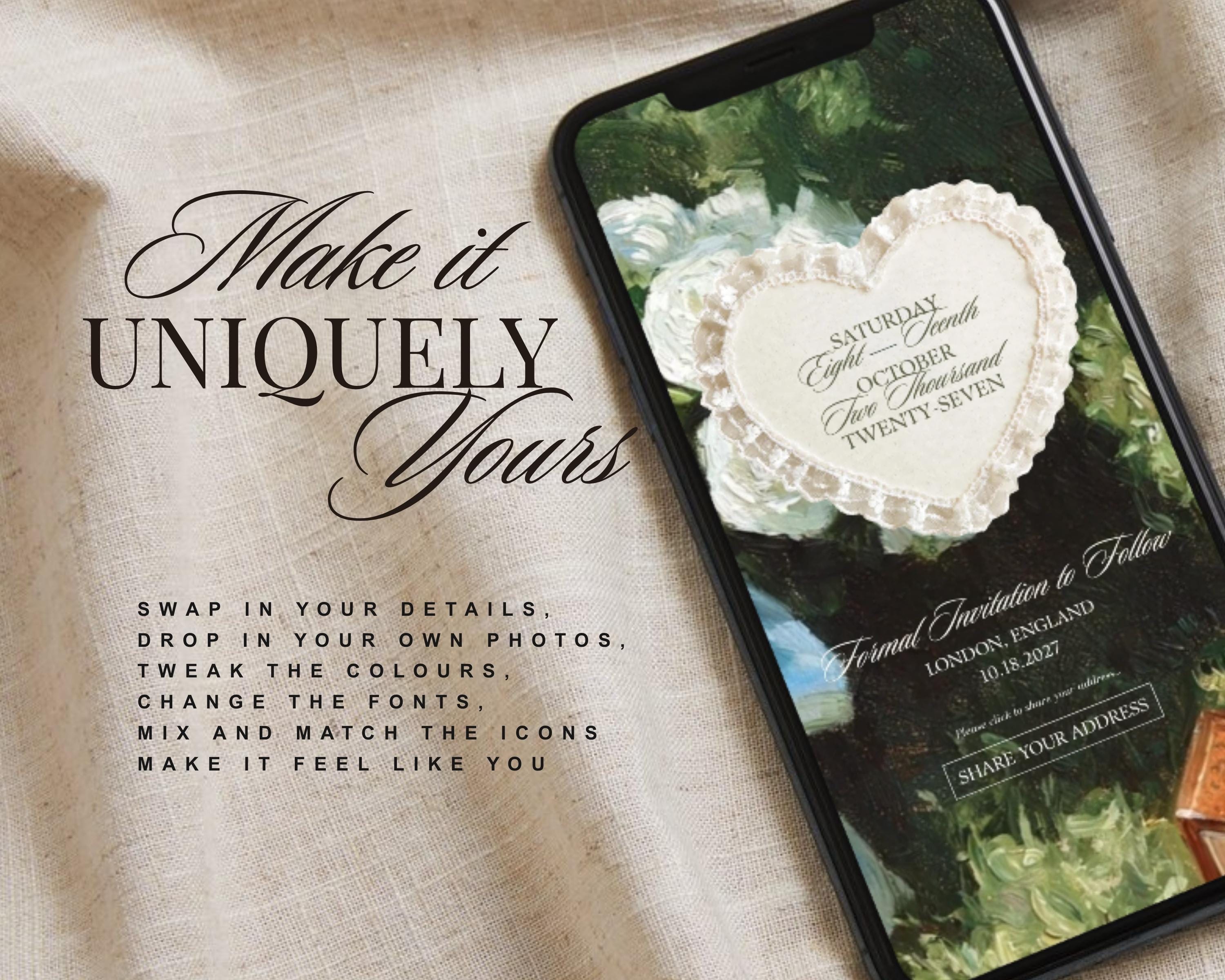 Olive and Lace Save the Date Website Template