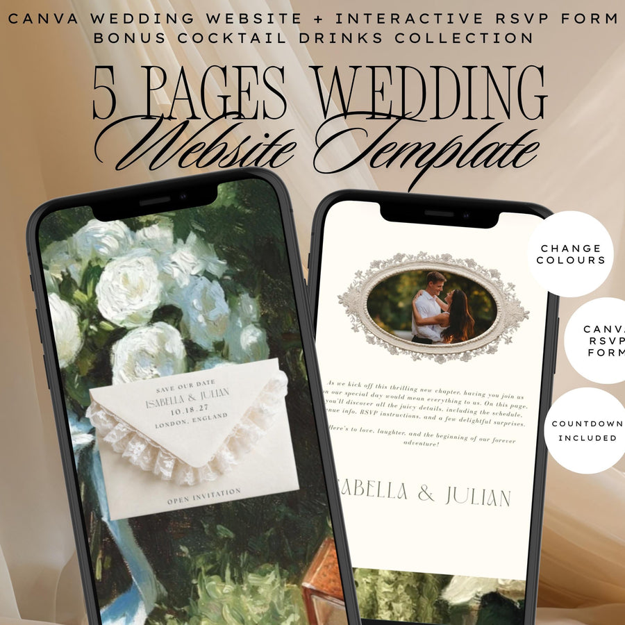 Olive & Lace Wedding Website Template