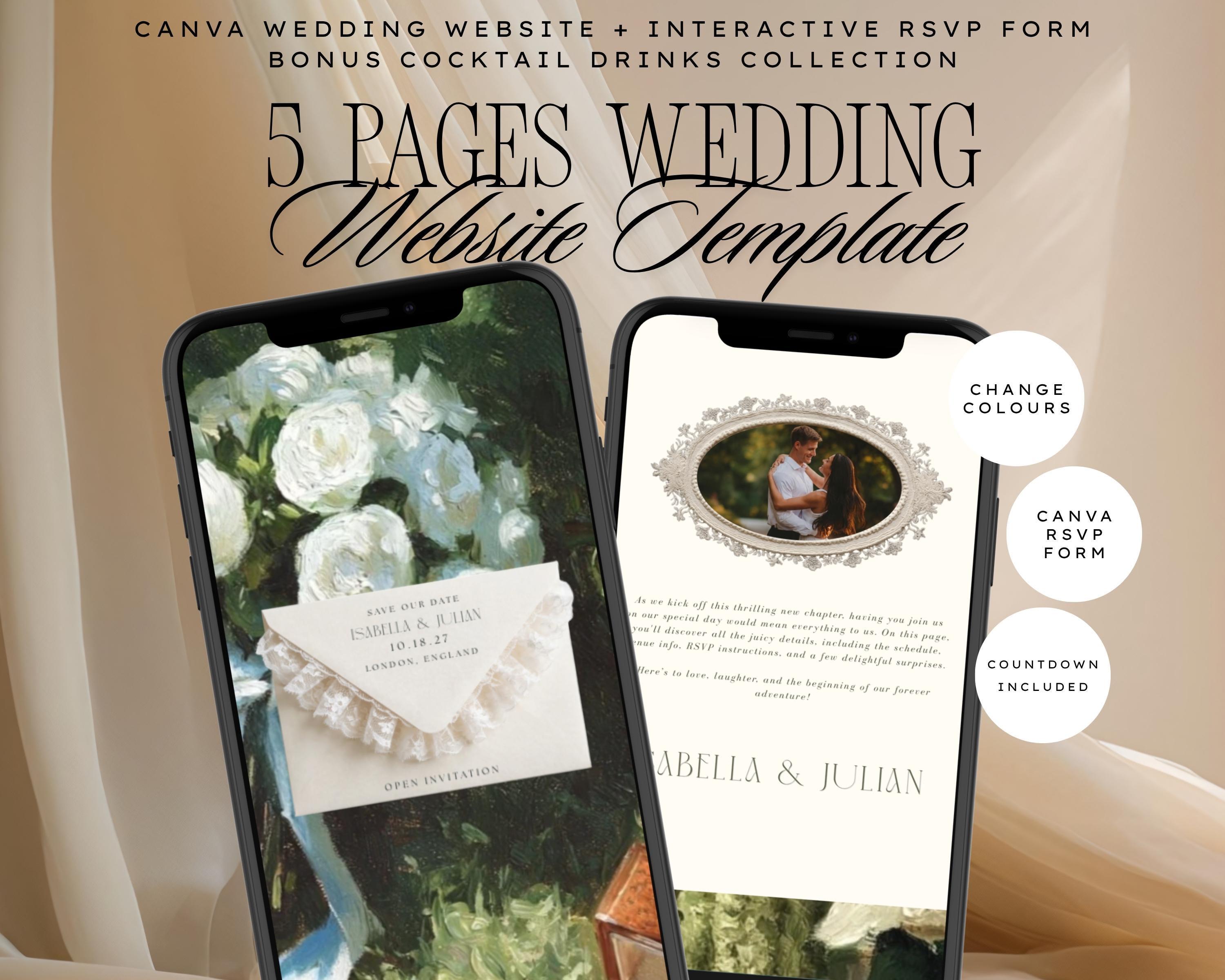 Olive and Lace Wedding Website Template