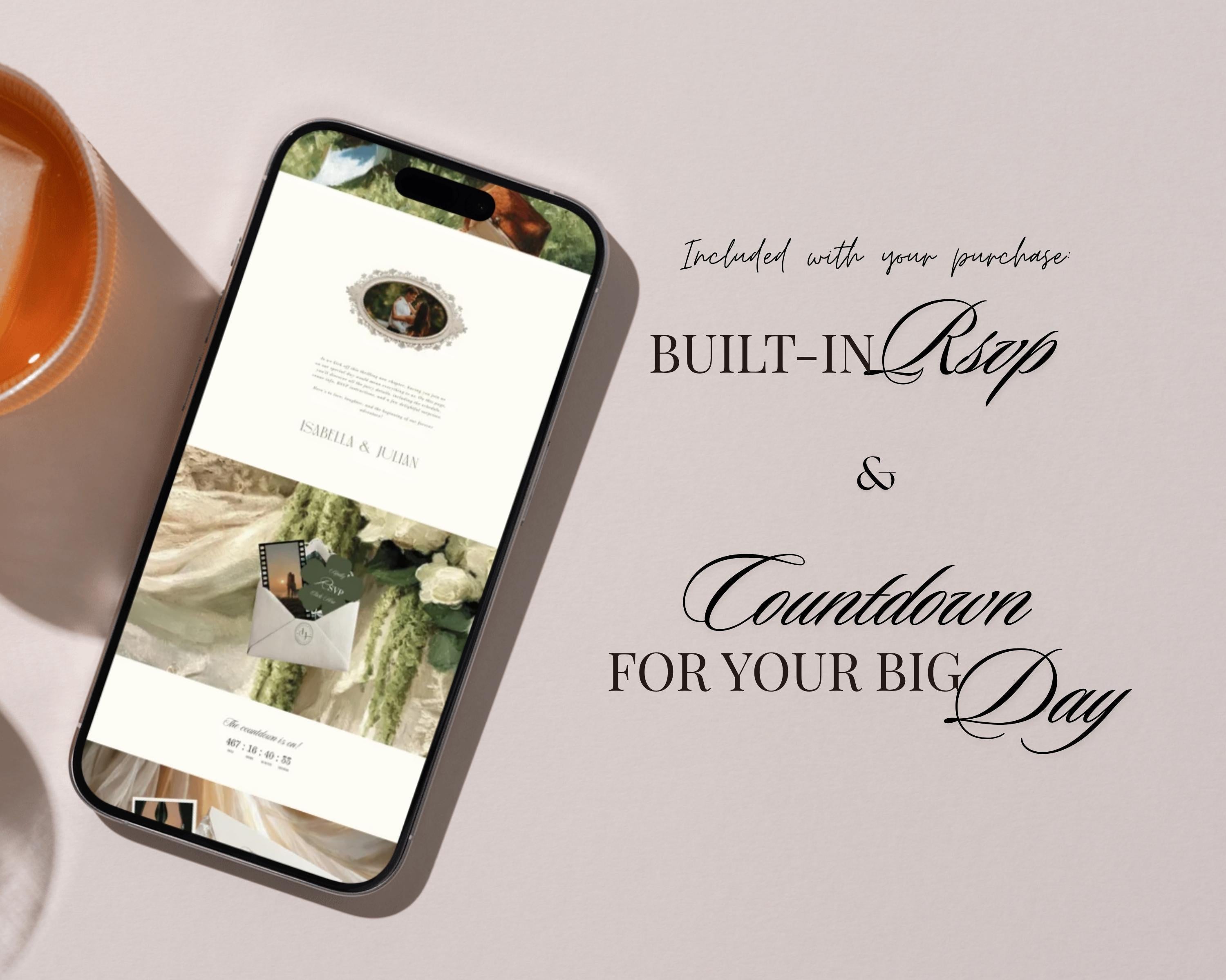 Olive and Lace Wedding Website Template