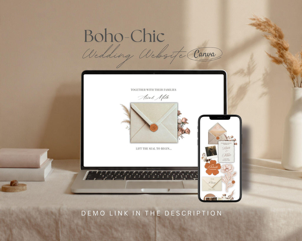 Boho Terracotta Wedding Website Template