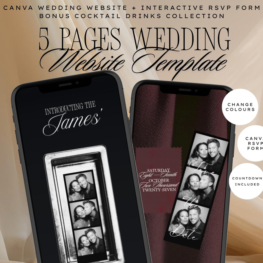 Photo Booth Wedding Website Template