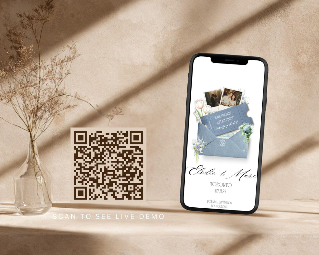 Dusty Blue Save-the-Date Website Template
