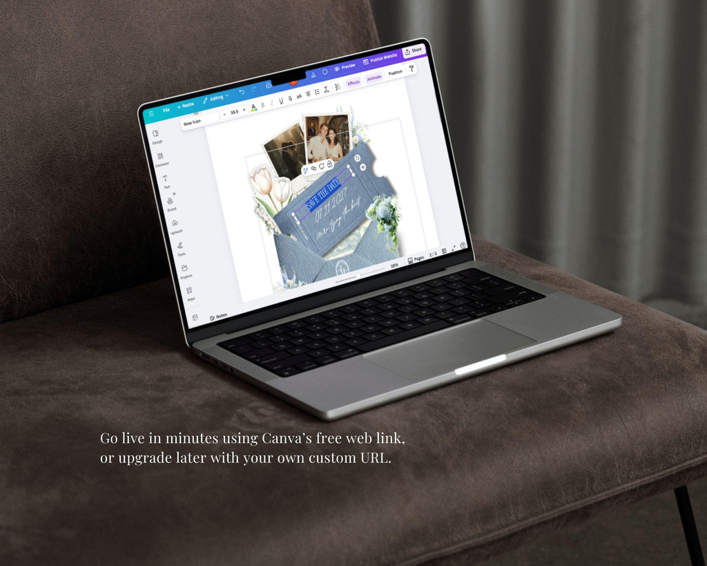 Dusty Blue Save-the-Date Website Template