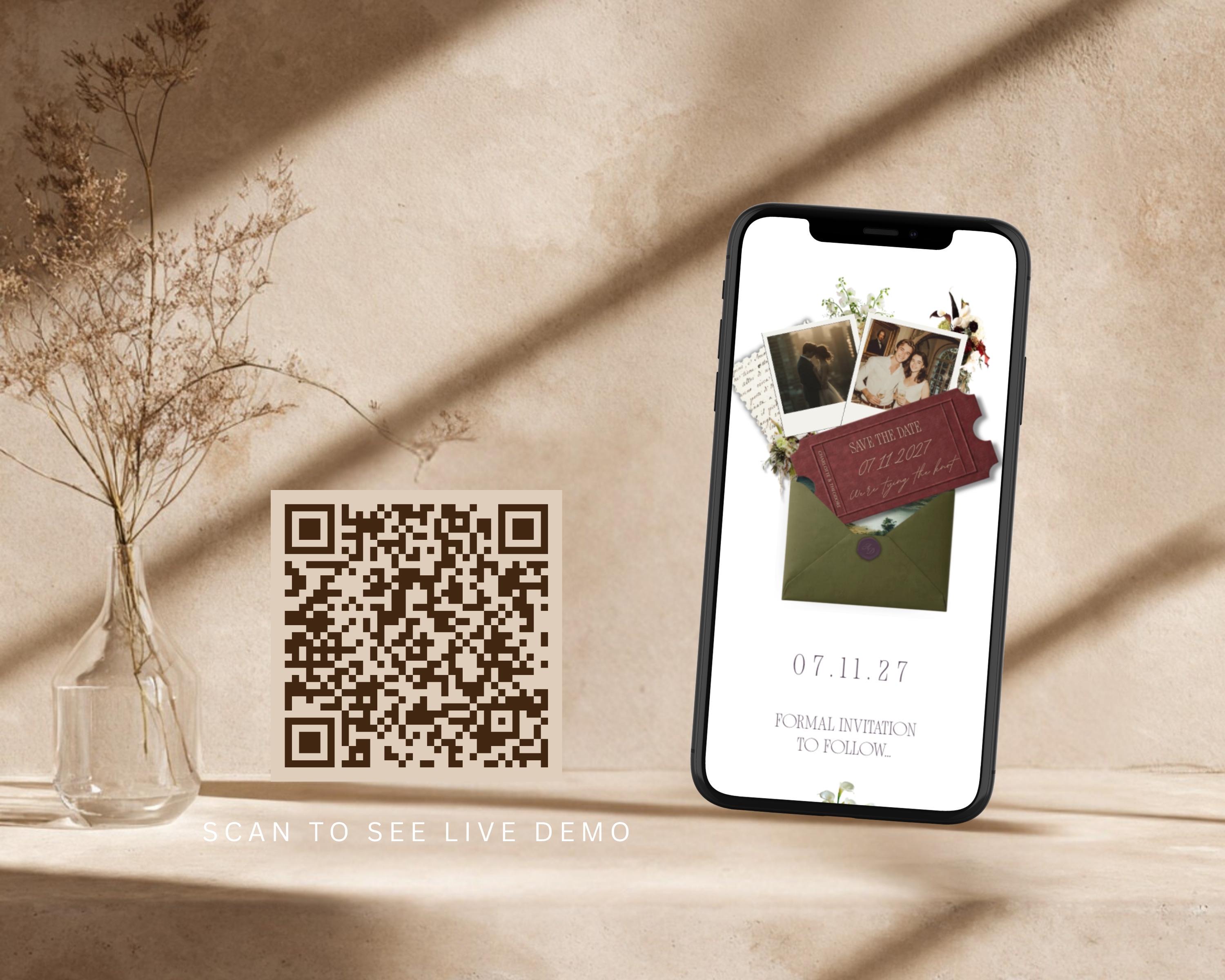 Burgundy & Olive Save the Date Website Template