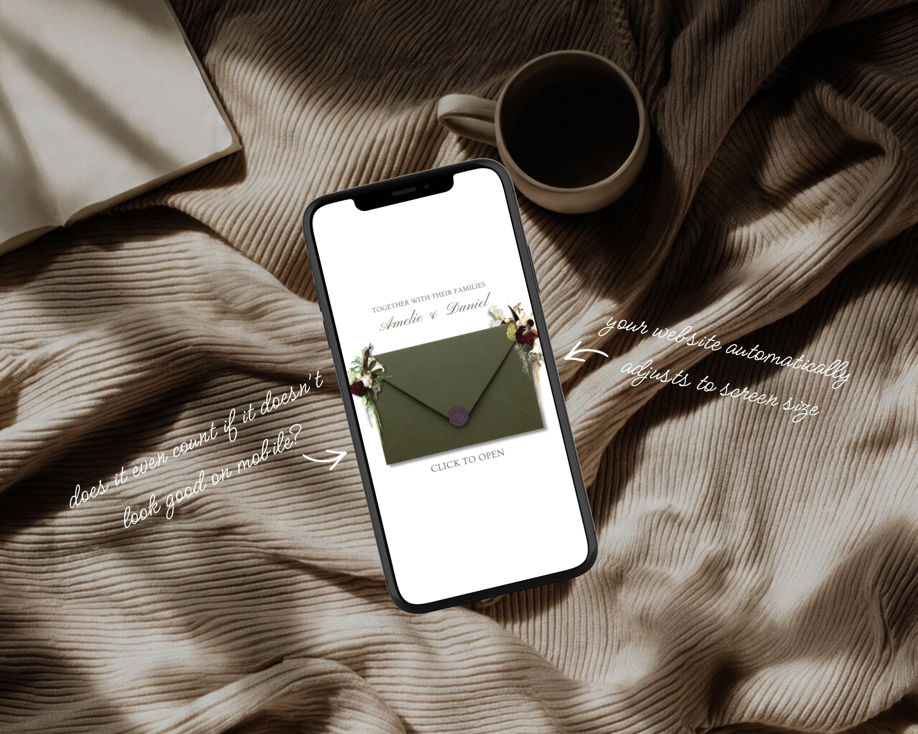 Burgundy & Olive Save the Date Website Template