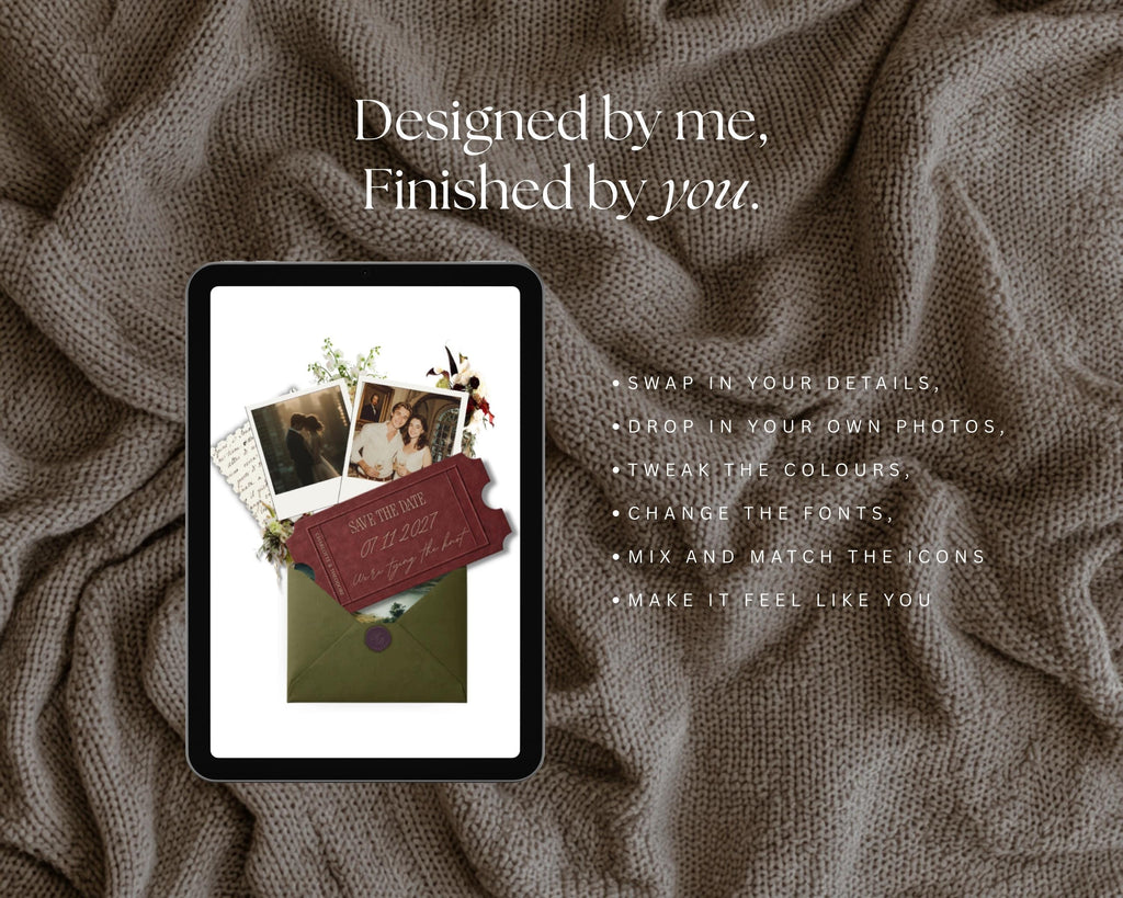 Burgundy & Olive Save the Date Website Template