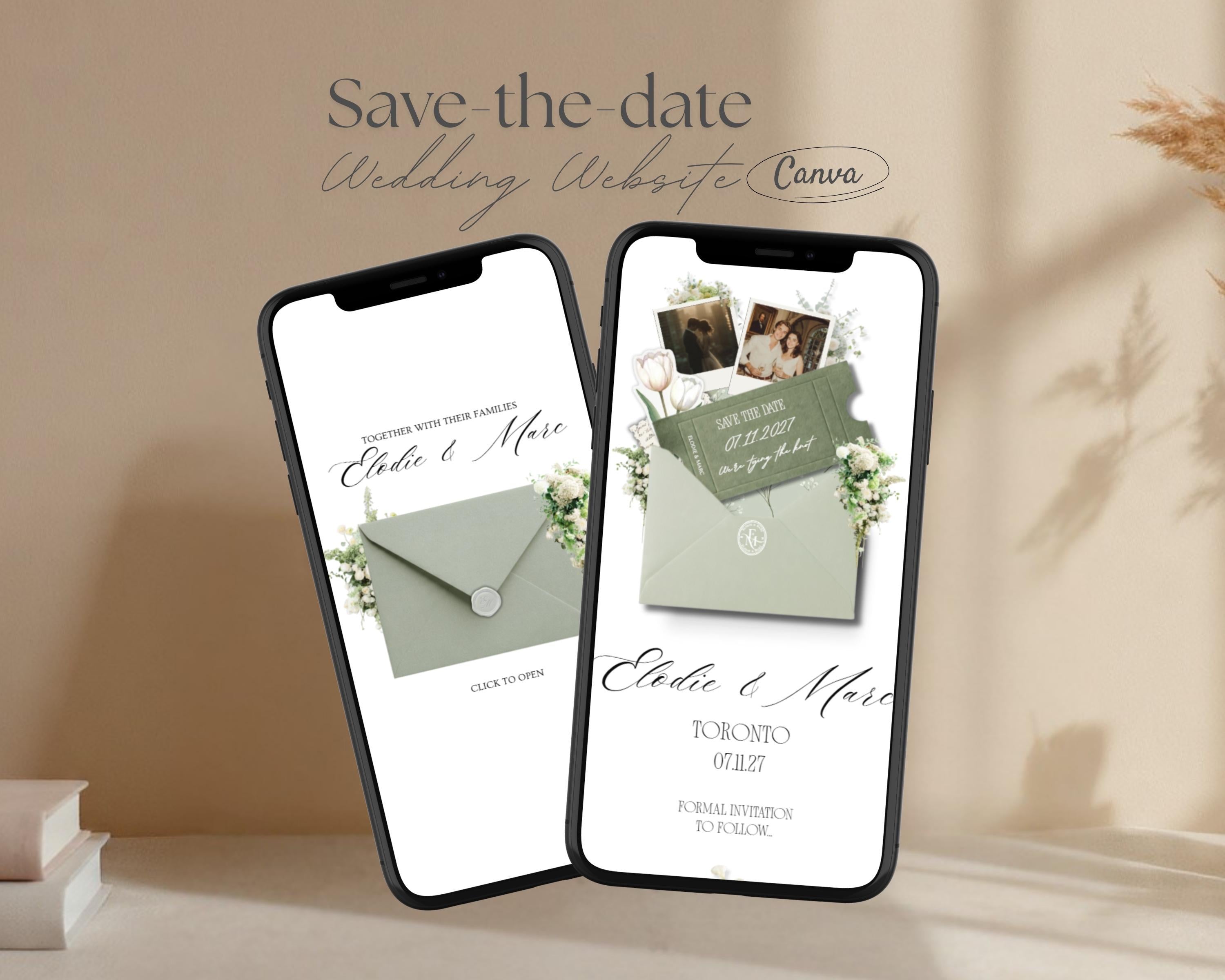 Dusty Sage & Ivory Save the Date Website Template