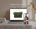 Burgundy & Olive Wedding Website Template
