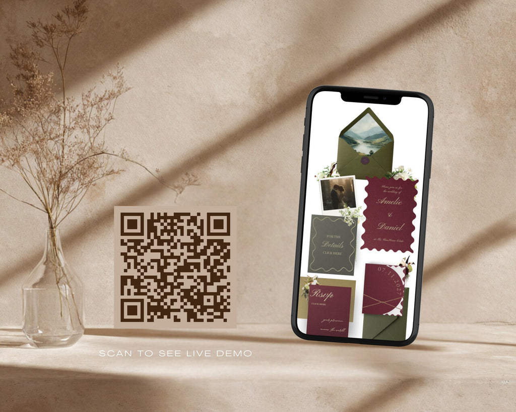 Burgundy & Olive Wedding Website Template