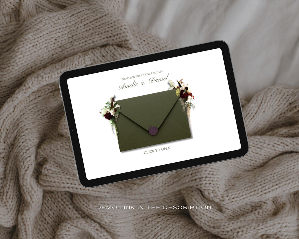Burgundy & Olive Wedding Website Template