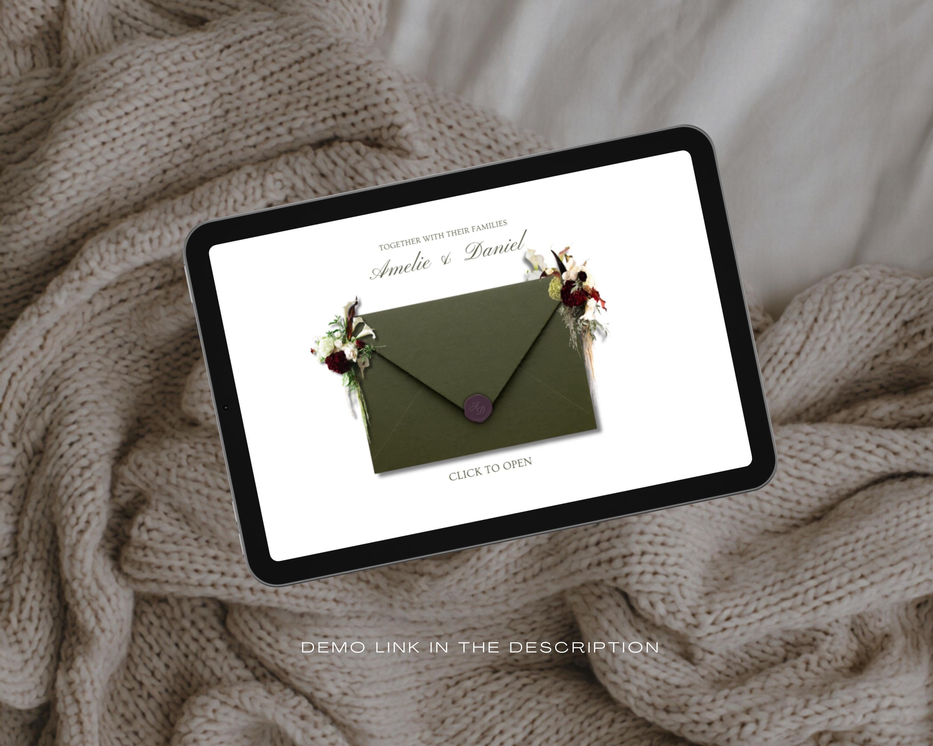 Burgundy & Olive Wedding Website Template