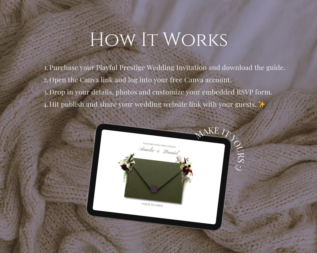 Burgundy & Olive Wedding Website Template