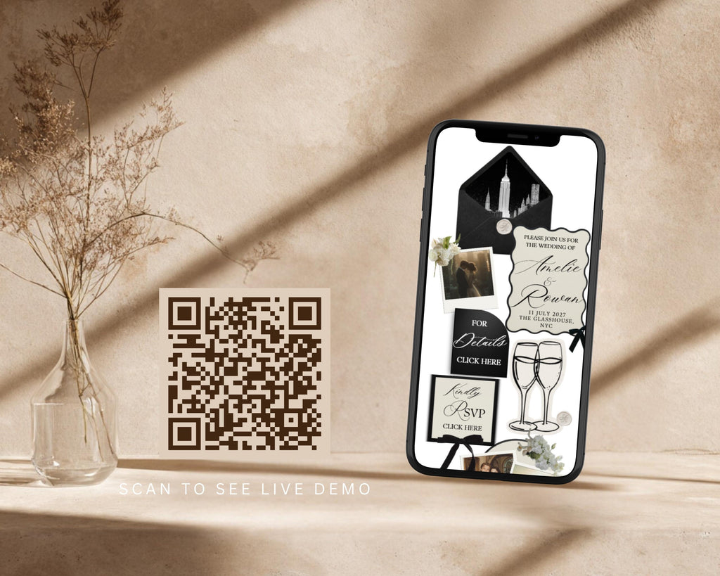 Fifth Avenue Black & White Wedding Website Template