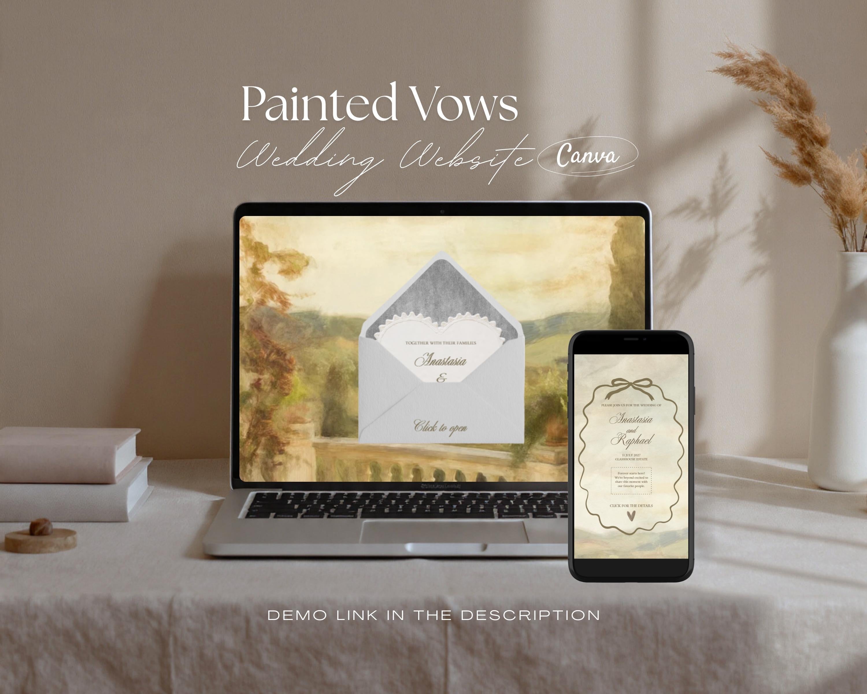 Painted Vows Wedding Website Template