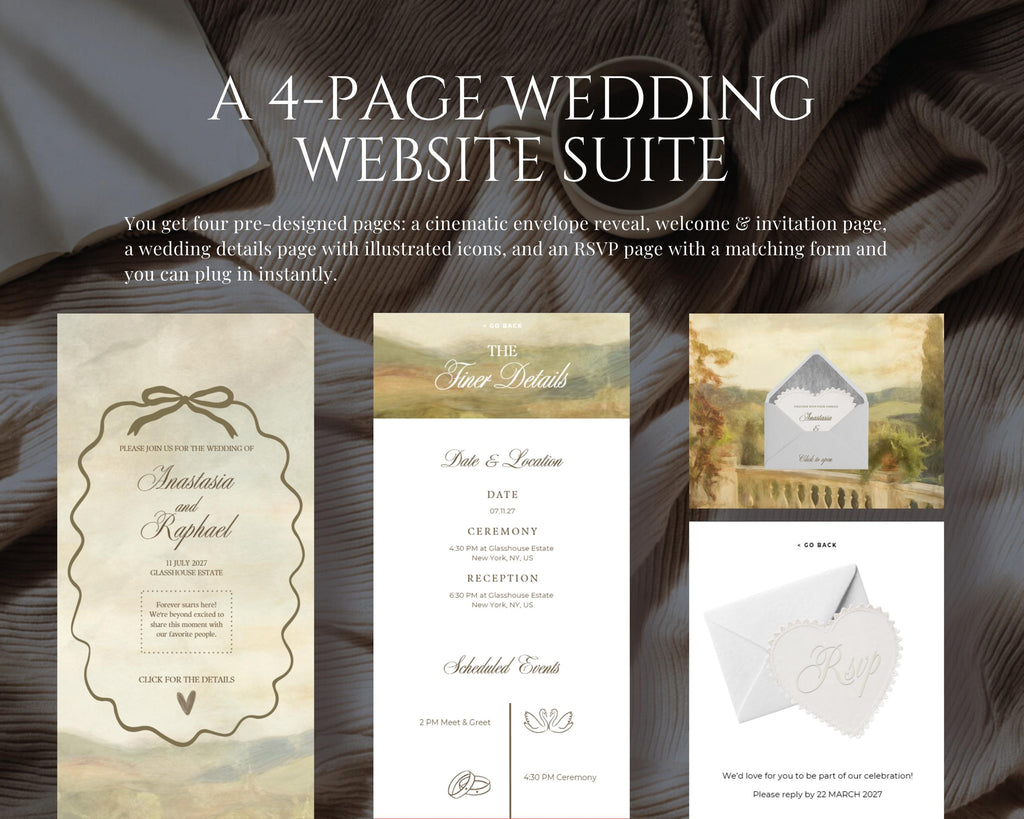 Painted Vows Wedding Website Template