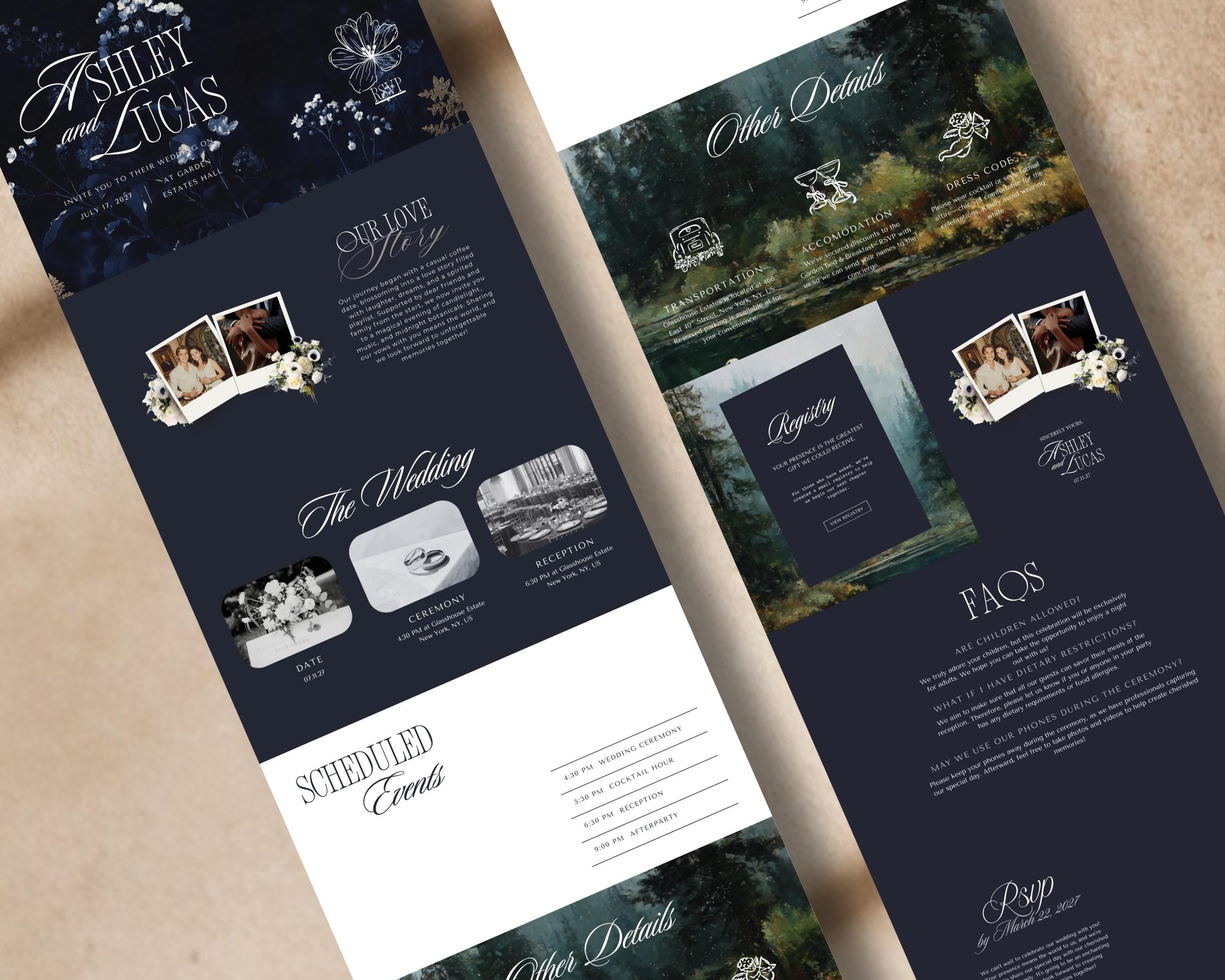 Navy & Ivory Wedding Website Template