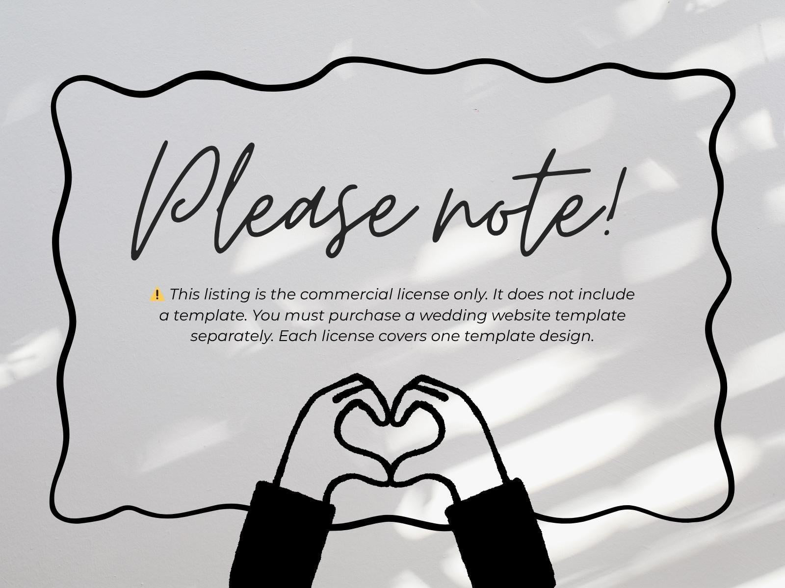 Commercial License — Wedding Website Templates