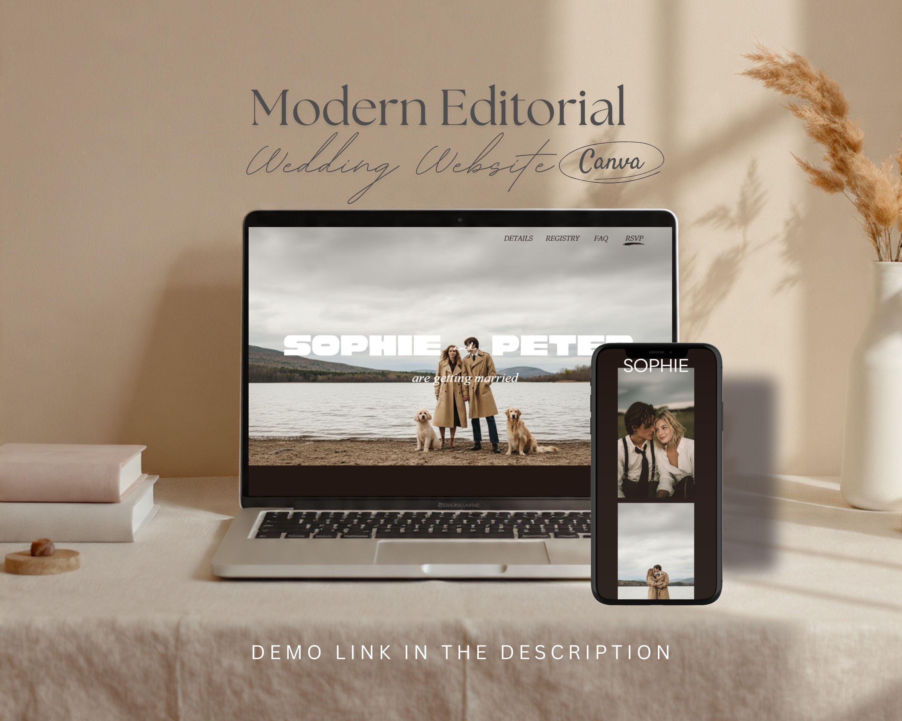 Neutral Black & Ivory Wedding Website Template