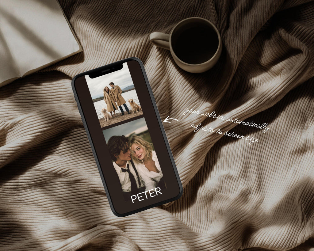 Neutral Black & Ivory Wedding Website Template