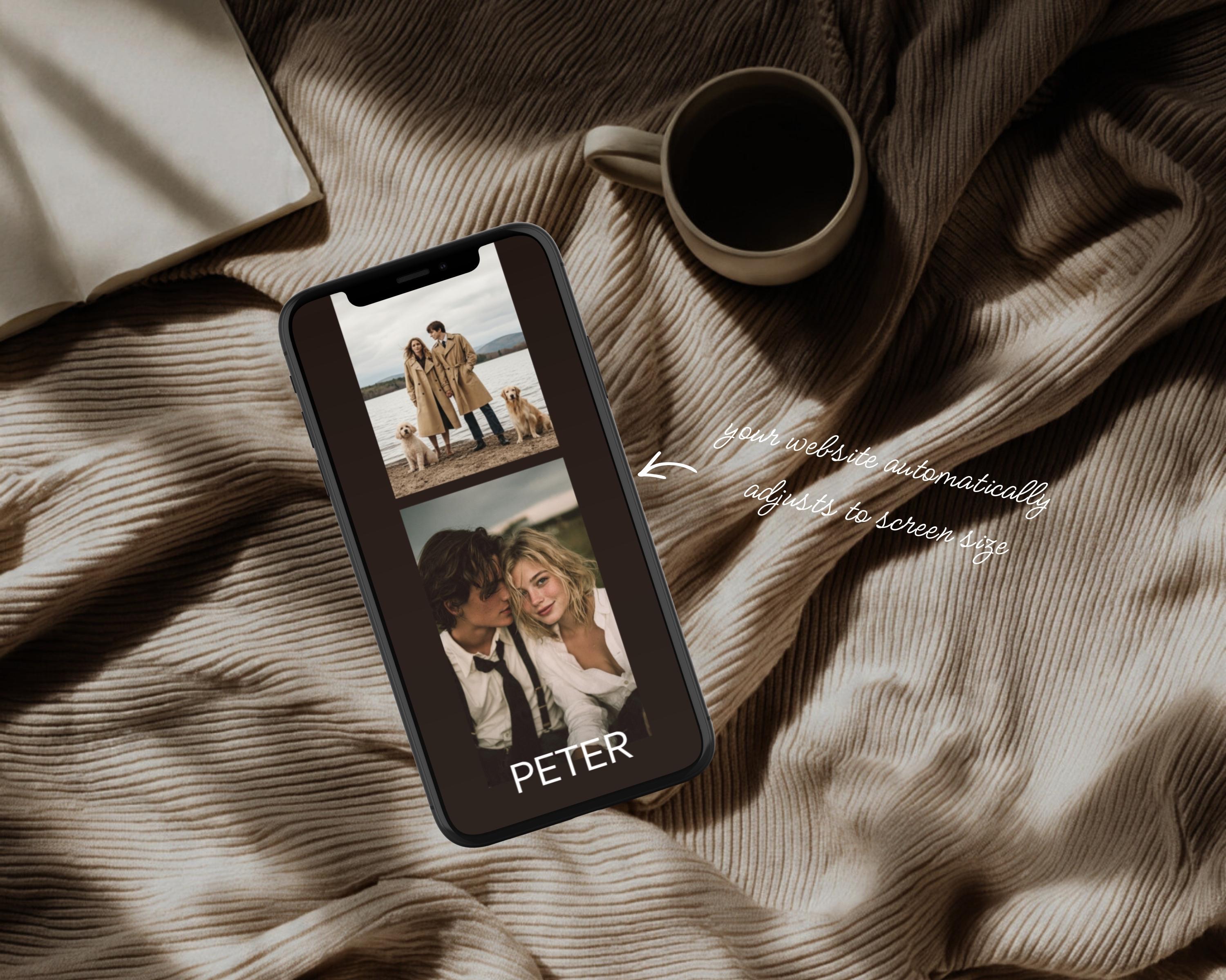 Neutral Black & Ivory Wedding Website Template