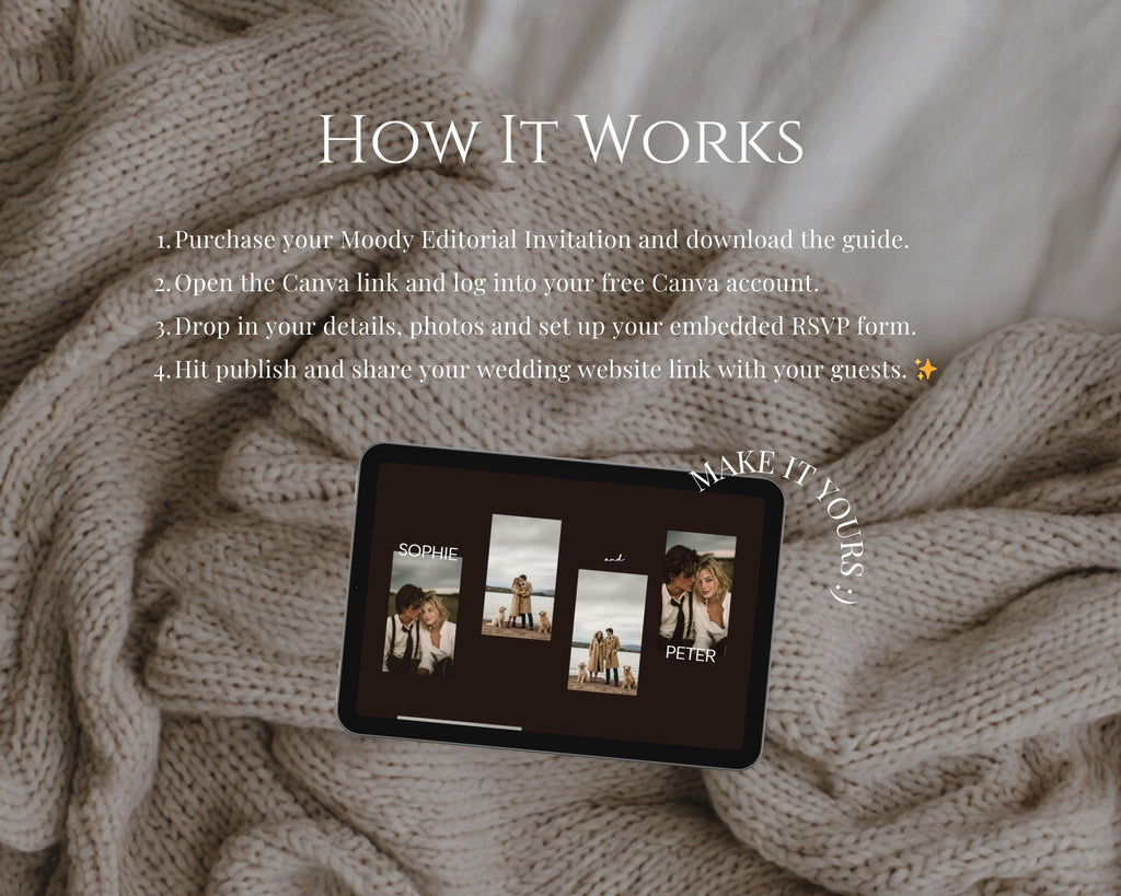 Neutral Black & Ivory Wedding Website Template