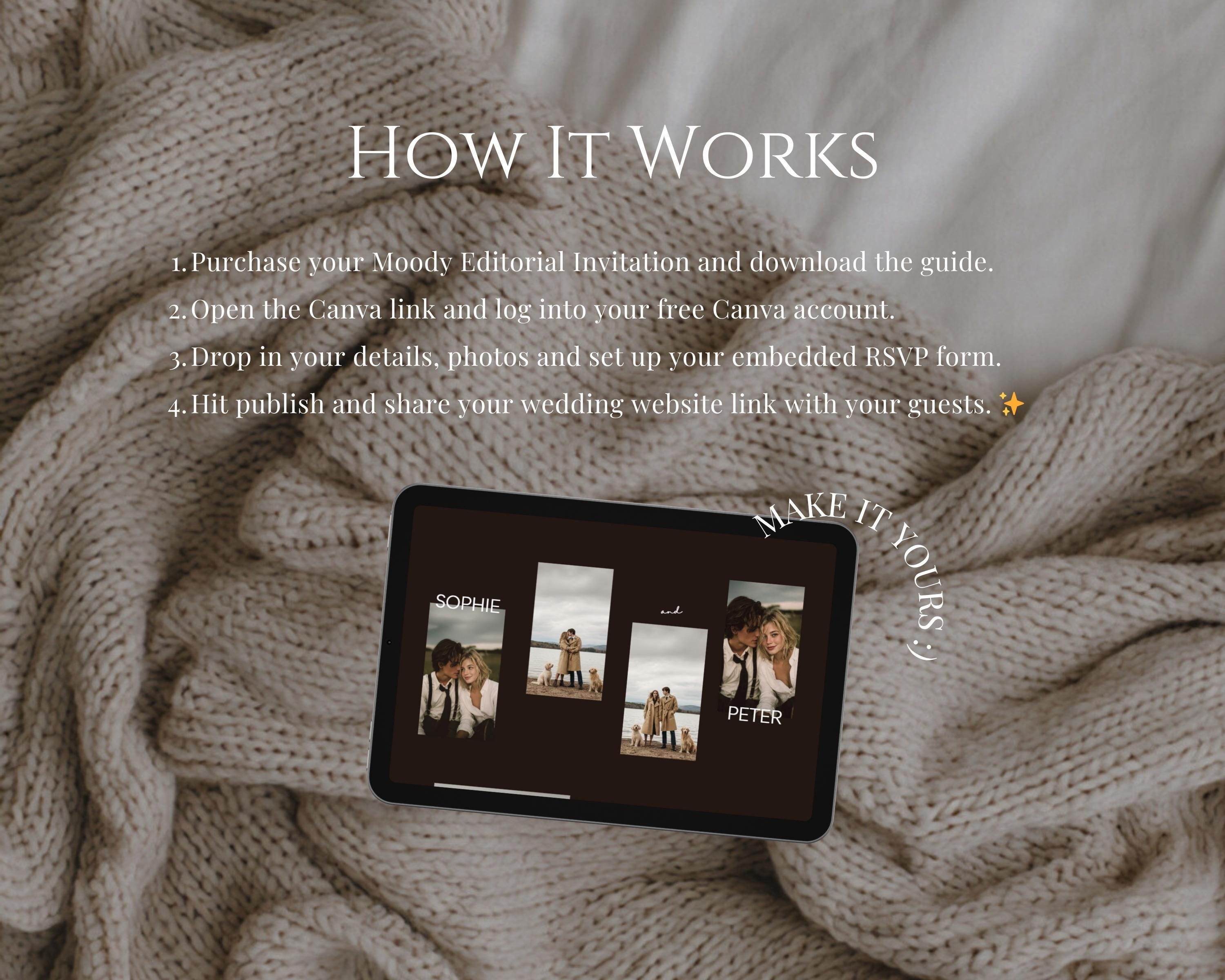 Neutral Black & Ivory Wedding Website Template
