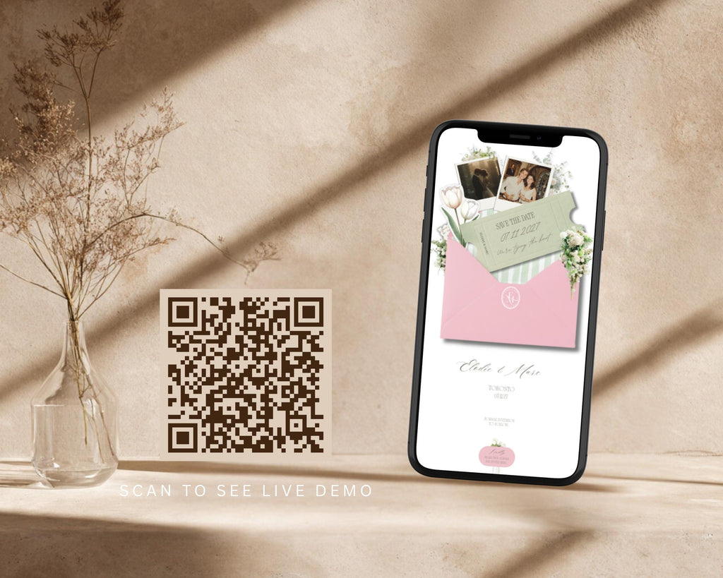 Matcha Strawberry Save the Date Website Template