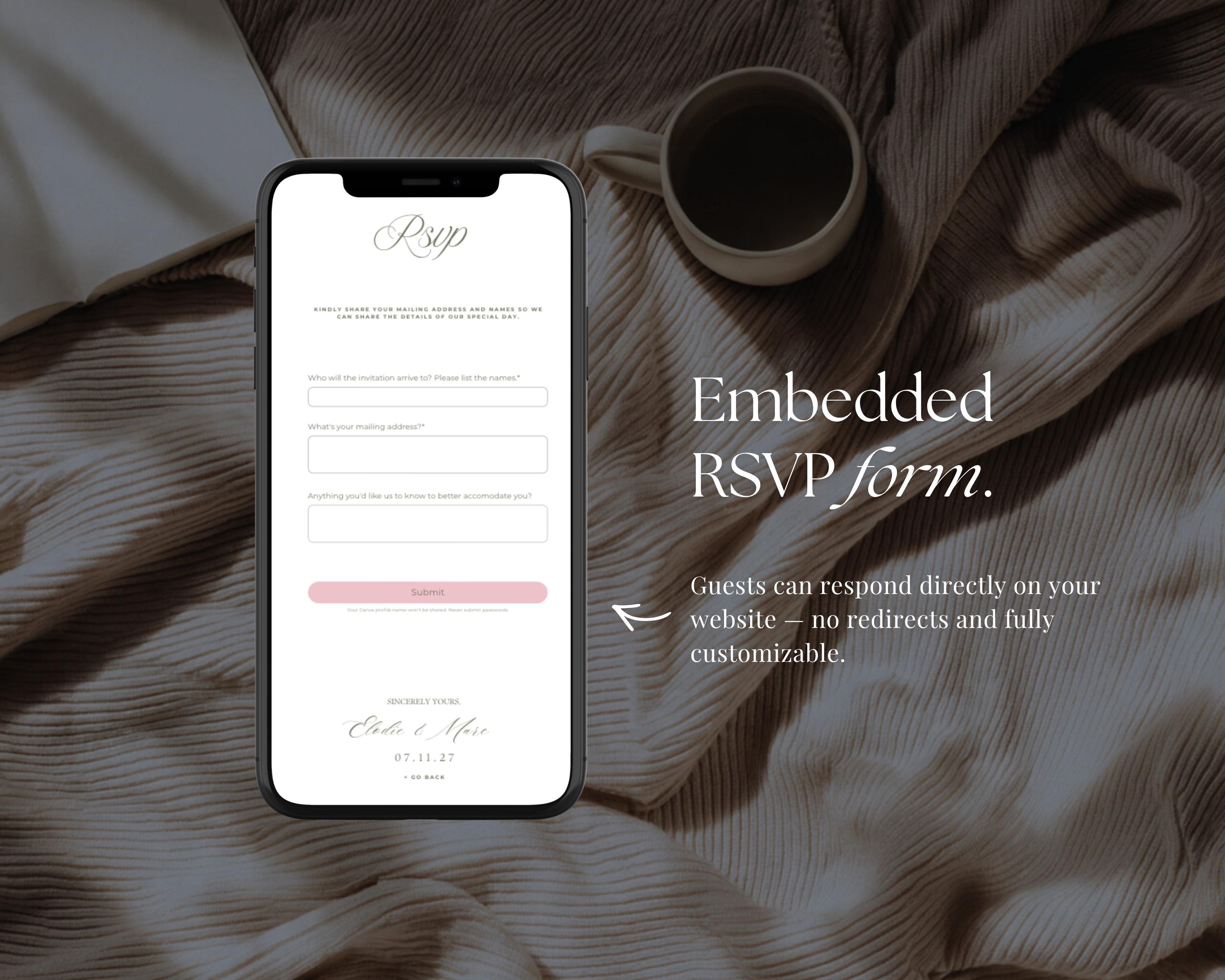 Matcha Strawberry Save the Date Website Template