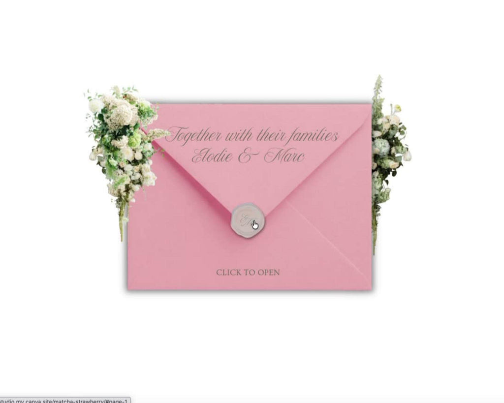 Strawberry Matcha Wedding Website Template