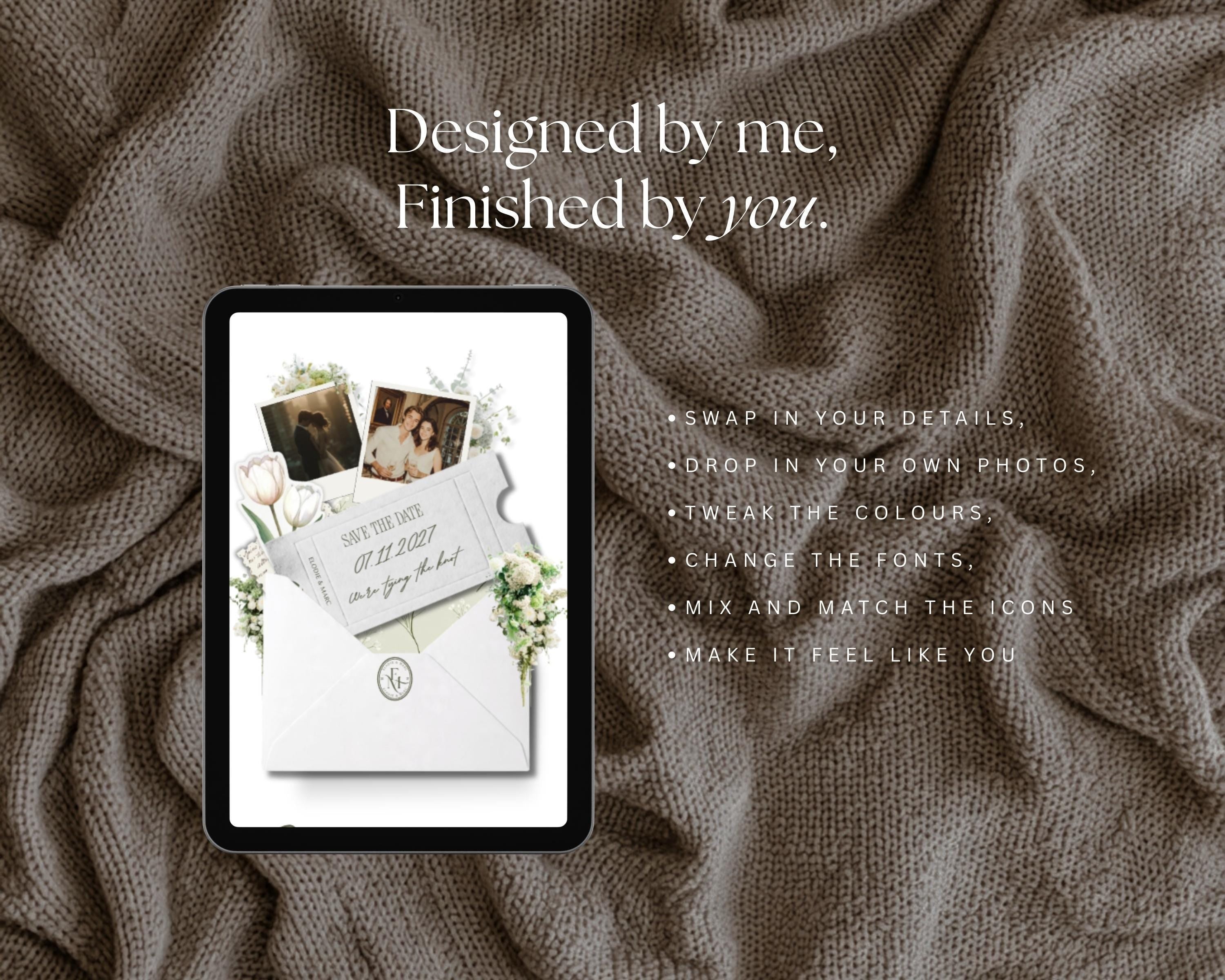 Ivory & Sage Save the Date Website Template
