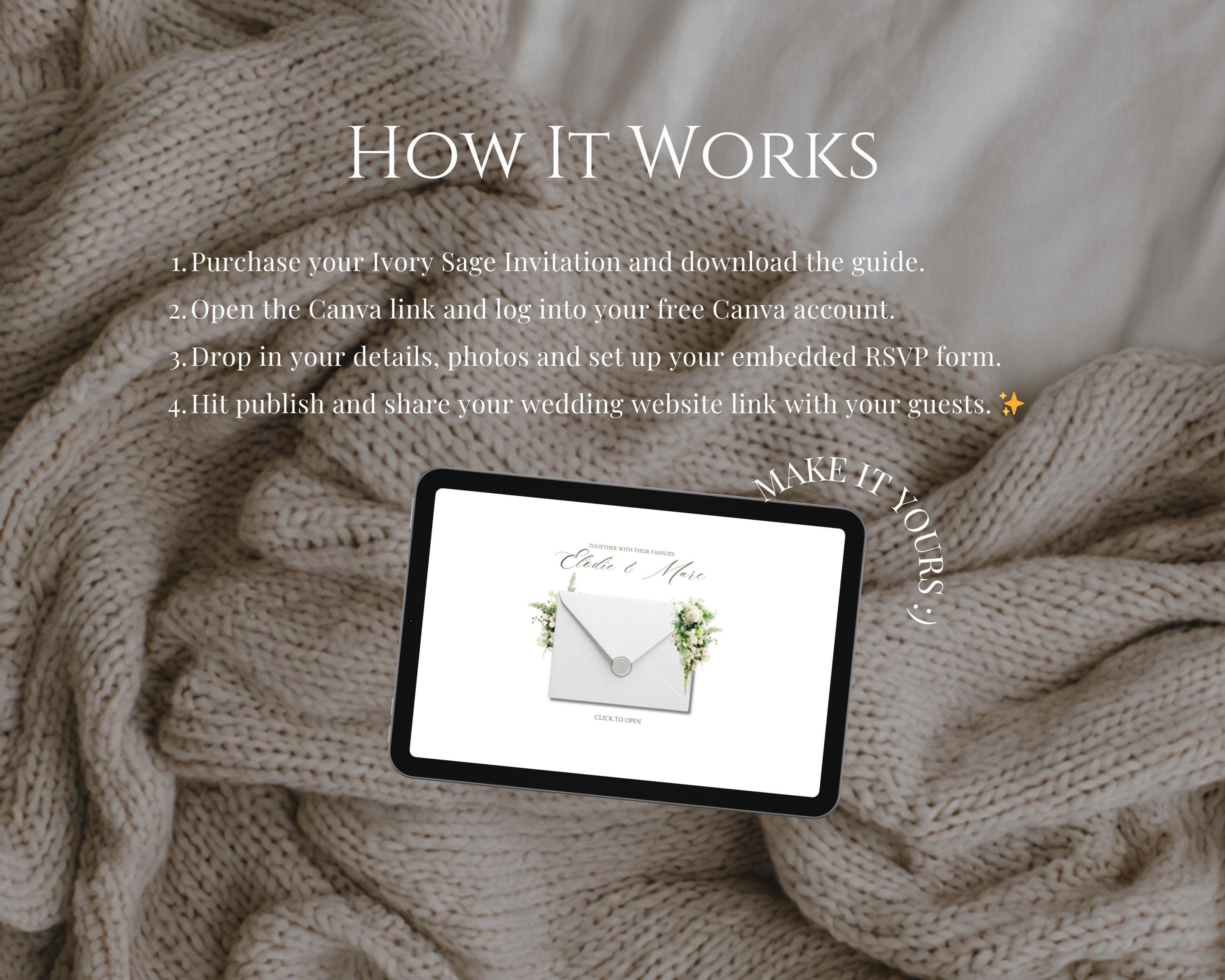 Ivory & Sage Save the Date Website Template