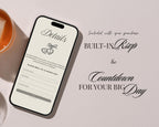 Save the date website with a built-in RSVP form and a live wedding countdown.