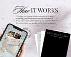 Publish your save the date website for free with a Canva web link, shown on a desktop computer.