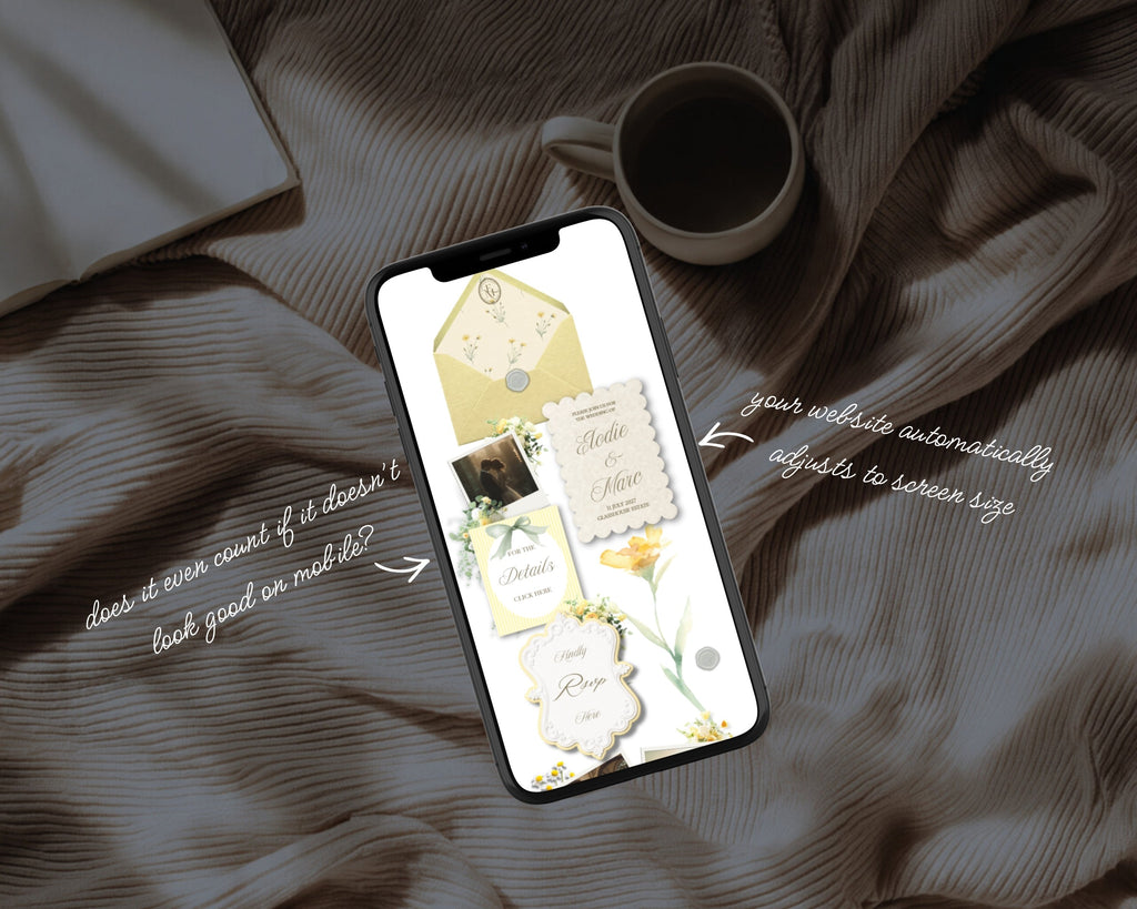 Butter Yellow Wedding Website Template preview 3