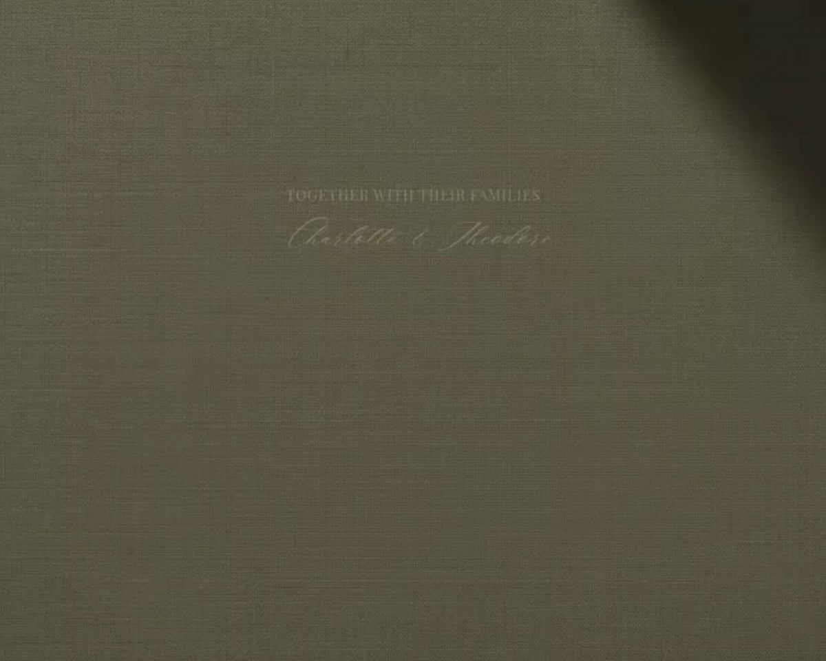 Old Money wedding website — the animated envelope opening