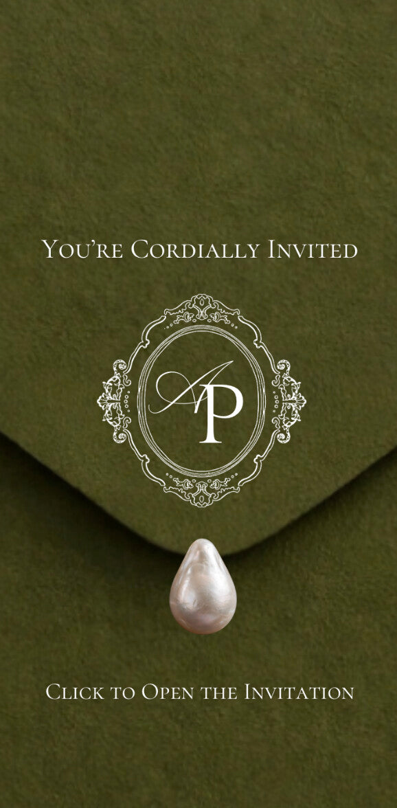 Old Money Olive Green wedding template entrance page shown on a phone