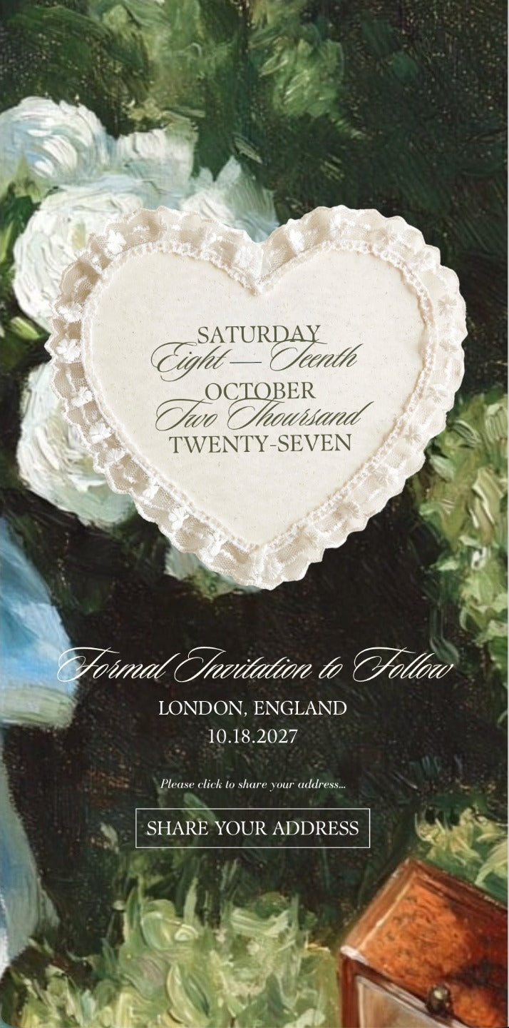 Olive & Lace save-the-date shown on a phone